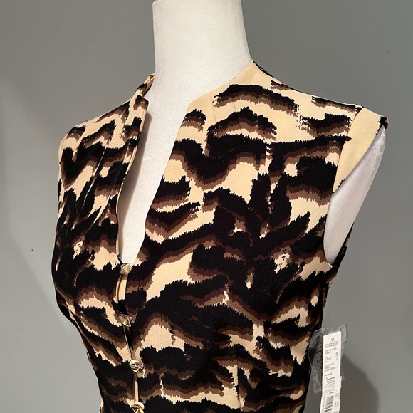 NEW Antonio Melani Tailored Career Sleeveless Midi Dress Cartagena Coffee Bean… - Picture 3 of 14